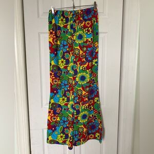 90s Does 70s Flower Power Funky Wide Legged Pants by Funny Fashion Brand